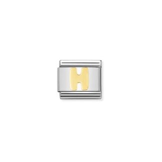 Nomination Nomination Schakel 030101-08 Composable Classic Staal met 18k Geelgouden Letter H