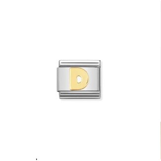 Nomination Nomination Schakel 030101-04 Composable Classic Staal met 18k Geelgouden Letter D