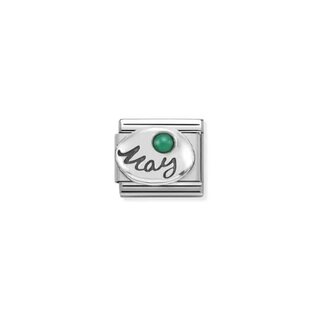 Nomination Nomination Schakel 330505-05 Composable Classic Staal met 18k Geelgouden Mei met Emerald
