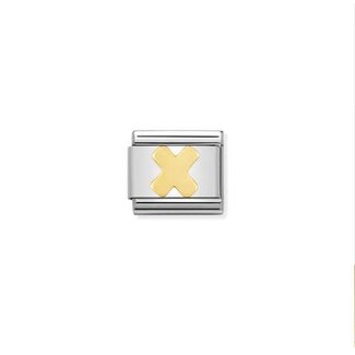 Nomination Nomination Schakel 030101-24 Composable Classic Staal met 18k Geelgouden Letter X