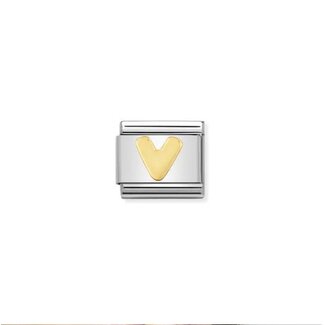 Nomination Nomination Schakel 030101-22 Composable Classic Staal met 18k Geelgouden Letter V