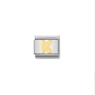 Nomination Nomination Schakel 030101-11 Composable Classic Staal met 18k Geelgouden Letter K