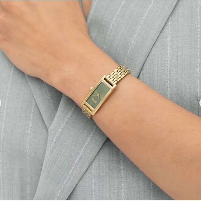 BOSS Boss Horloge HB1502859 Lucy Allure Goudkleurig Staal Quartz Donkergroen 15X33mm