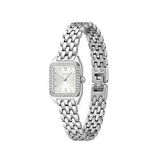 BOSS Boss Horloge HB1502882 Mae Petite Staal Quartz met Zilverkleurige Wijzerplaat met Zirkonia 22mm