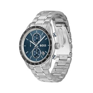BOSS Boss Horloge HB1514344 Grand Prix Vitesse Staal Quartz Chronograaf met Blauwe Wijzerplaat 44mm