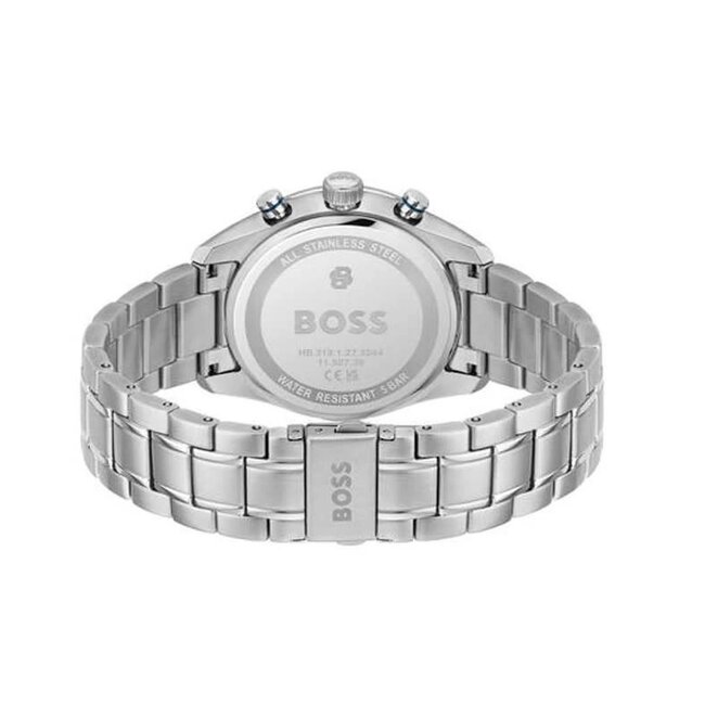 BOSS Boss Horloge HB1514344 Grand Prix Vitesse Staal Quartz Chronograaf met Blauwe Wijzerplaat 44mm