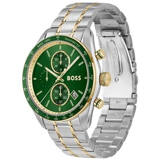 BOSS Boss Horloge HB1514345 Grand Prix Vitesse Staal Quartz Chronograaf Bi-Color met Groene Wijzerplaat 44mm