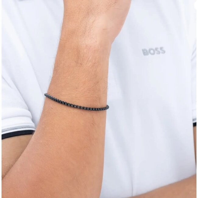 BOSS Boss Armband HB1580879 Liam Zwart Staal 21cm