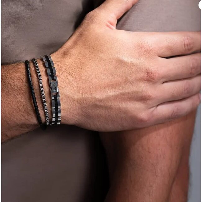BOSS Boss Armband HB1580880 Liam Staal Zilverkleurig 21cm