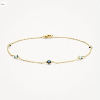 Blush Blush Armband 2268YTB 14k Geelgoud met Blauw Topaas 16.5-18cm
