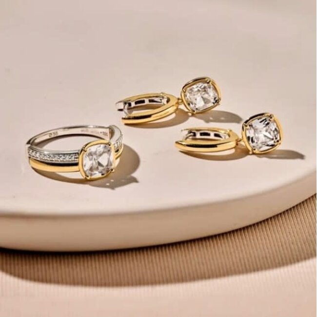 Ti Sento Milano Ti Sento Oorbellen 78105ZY Zilver met Geelgouden Plating met Zirkonia