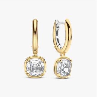 Ti Sento Milano Ti Sento Oorbellen 78105ZY Zilver met Geelgouden Plating met Zirkonia