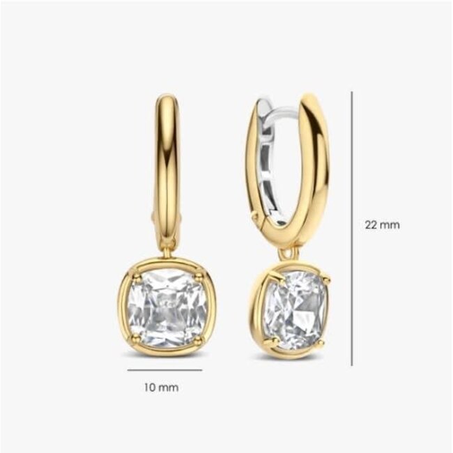 Ti Sento Milano Ti Sento Oorbellen 78105ZY Zilver met Geelgouden Plating met Zirkonia