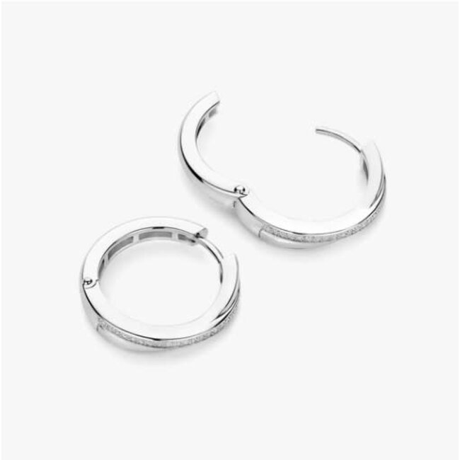 Ti Sento Milano Ti Sento Oorbellen 78099ZI Zilver met Zirkonia 4mm x 20mm