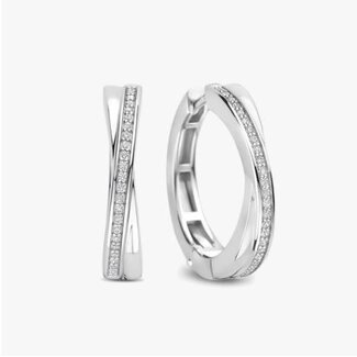 Ti Sento Milano Ti Sento Oorbellen 78099ZI Zilver met Zirkonia 4mm x 20mm