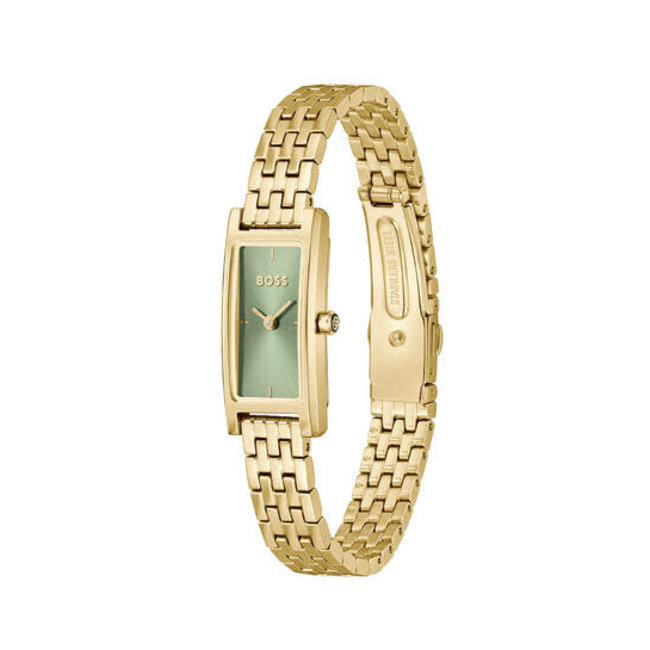 BOSS Boss Horloge HB1502859 Lucy Allure Goudkleurig Staal Quartz Donkergroen 15X33mm