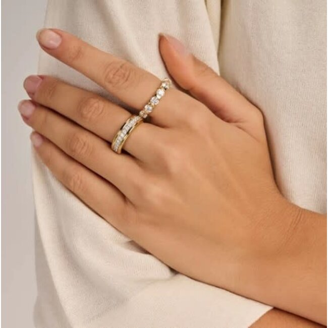 Ti Sento Milano Ti Sento Ring 12445ZY/54 Zilver Bi-color met Zirkonia Maat 54