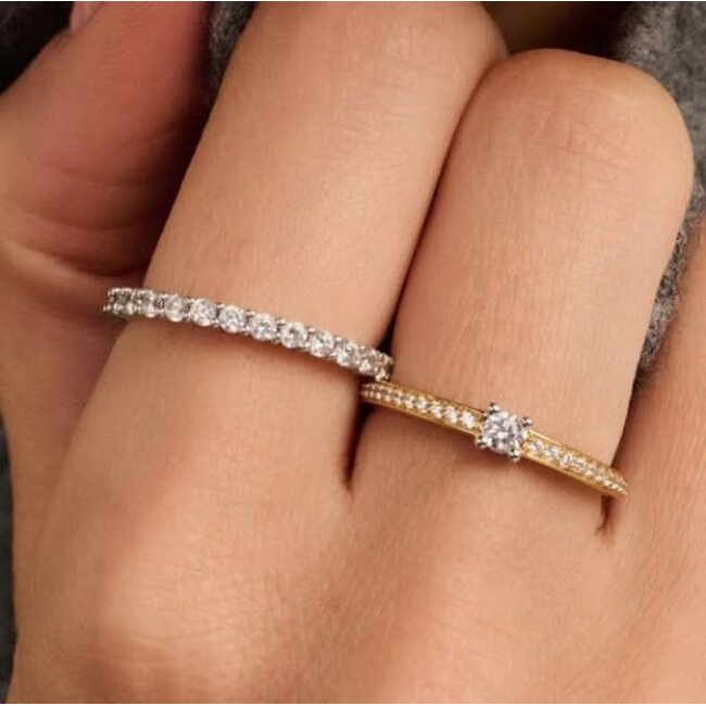 Ti Sento Milano Ti Sento Ring 1869ZY/54 Zilver Bi-color en Zirkonia Maat 54