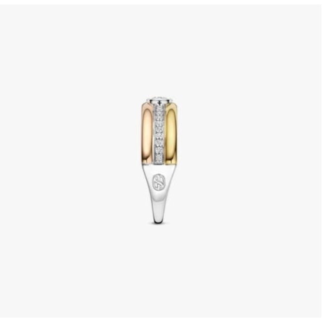 Ti Sento Milano Ti Sento Ring 12435TZ/54 Zilver Tri-color met Zirkonia Maat 54