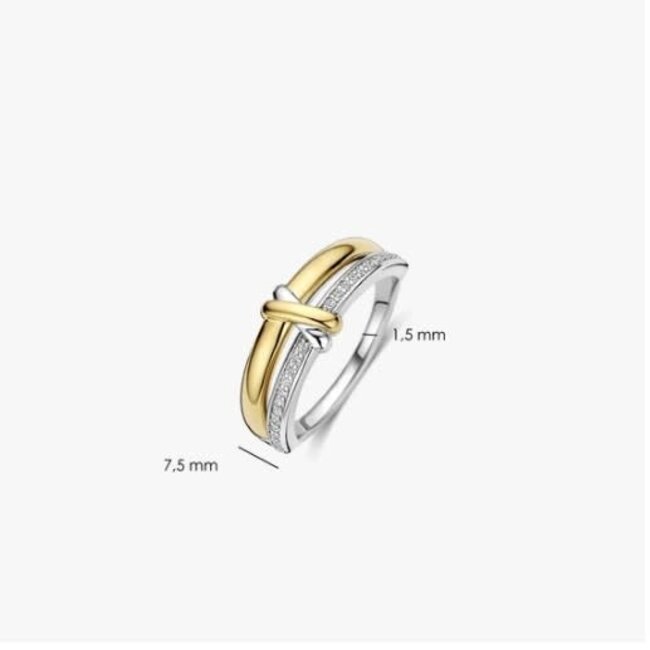 Ti Sento Milano Ti Sento Ring 12442ZY/54 Zilver Bi-color met Zirkonia Maat 54