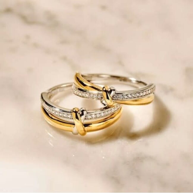 Ti Sento Milano Ti Sento Ring 12442ZY/54 Zilver Bi-color met Zirkonia Maat 54