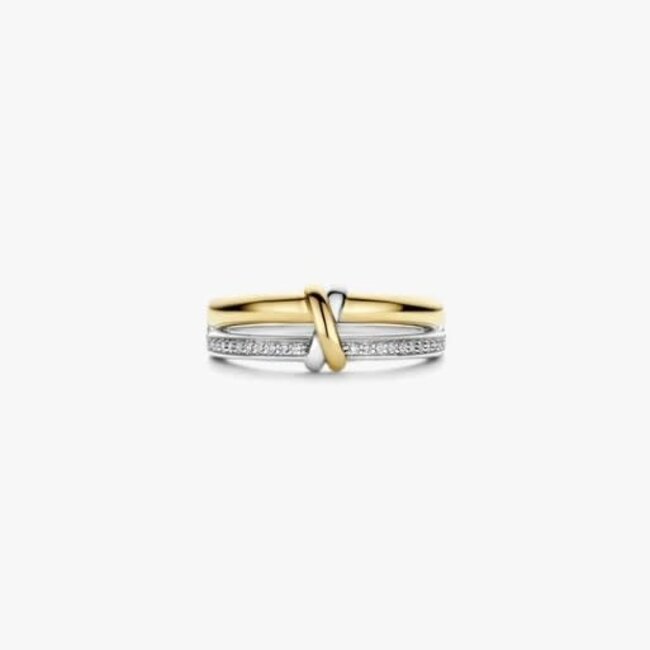 Ti Sento Milano Ti Sento Ring 12442ZY/54 Zilver Bi-color met Zirkonia Maat 54