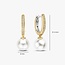 Ti Sento Milano Ti Sento Oorbellen 78092YP Zilver met Geelgouden Plating en Parel en Zirkonia 7mm