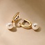 Ti Sento Milano Ti Sento Oorbellen 78092YP Zilver met Geelgouden Plating en Parel en Zirkonia 7mm