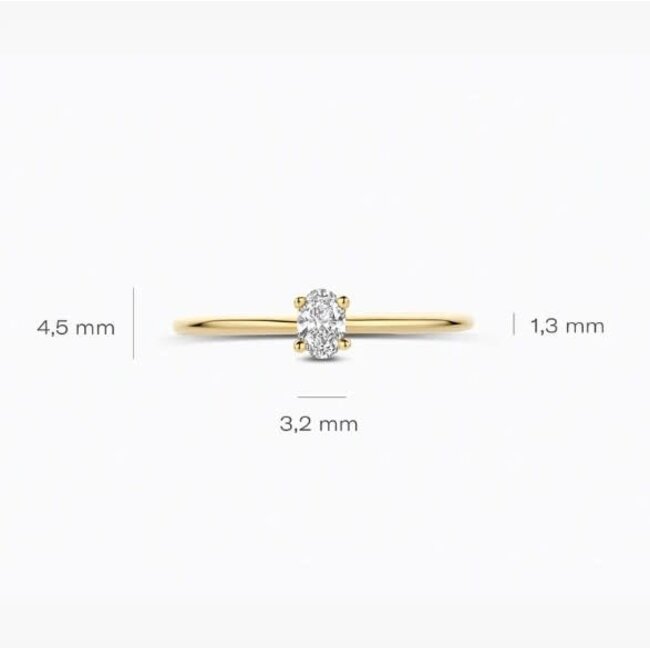 Blush Blush Ring LG1078Y/54 14k Geelgoud met 0.20crt G SI Ovale Labgrown Diamant Maat 54