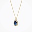 Blush Blush Collier LG3021Y 14k Geelgoud met 0.13crt G SI Labrown Diamant en Saffier 7.3mm x 8.9mm