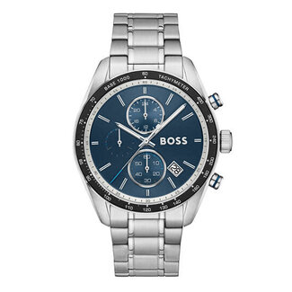 BOSS Boss Horloge HB1514344 Grand Prix Vitesse Staal Quartz Chronograaf met Blauwe Wijzerplaat 44mm
