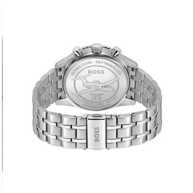 BOSS Boss Horloge HB1514349 Skytraveller Pro Staal Quartz Chronograaf met Zwarte Wijzerplaat 43mm