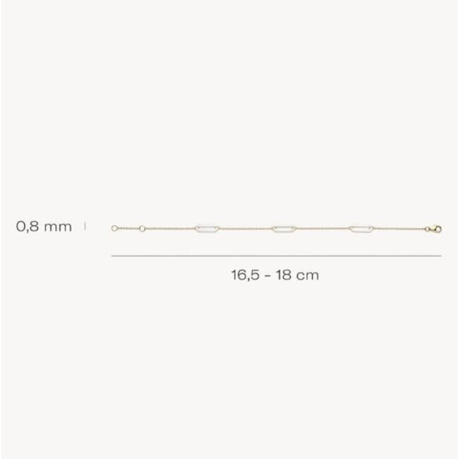 Blush Blush Armband 2267YMP 14k Geelgoud met Mother of Pearl Schakels 4mm x 10mm 16.5-18cm