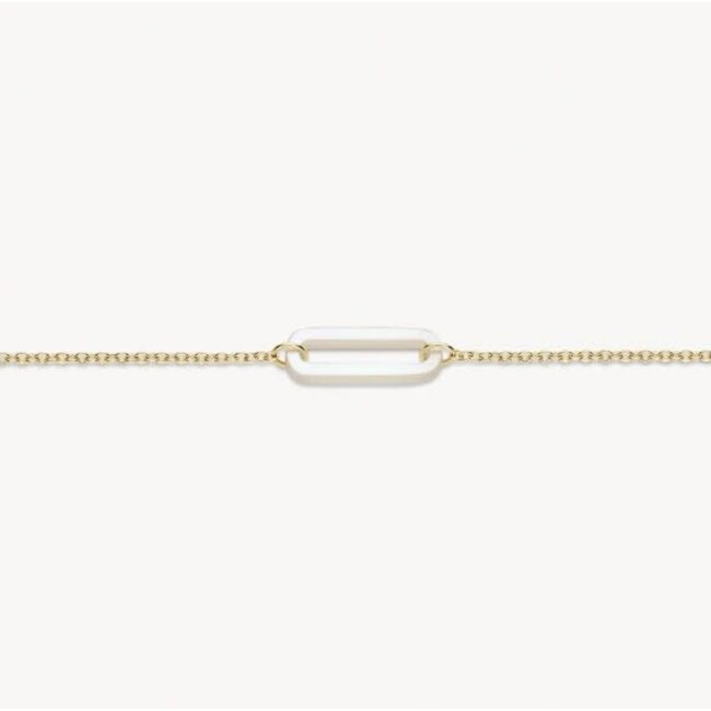 Blush Blush Armband 2267YMP 14k Geelgoud met Mother of Pearl Schakels 4mm x 10mm 16.5-18cm