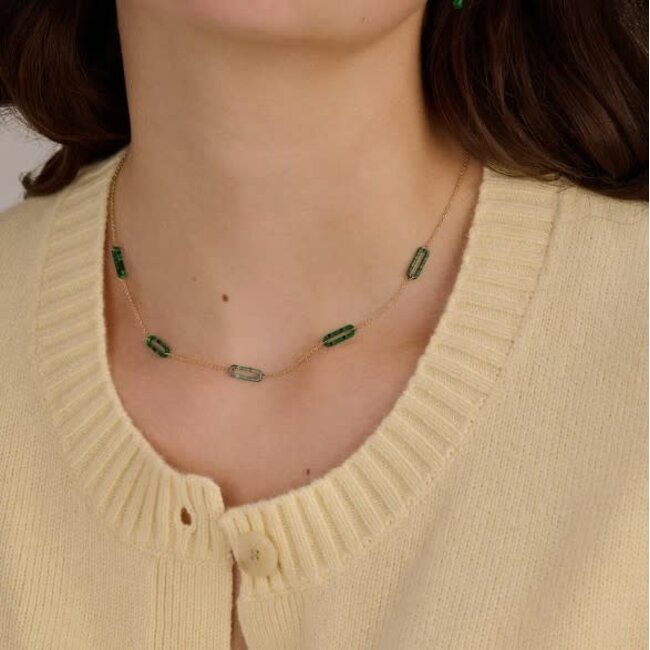 Blush Blush Collier 3204YMA 14k Geelgoud met Mallechiet Schakels 4mm x 10mm 42cm