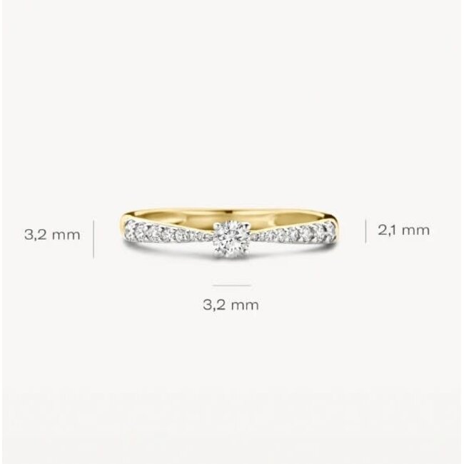 Blush Blush Ring 1659BDI/54 14k Geelgoud 0.33ct G SI Briljant geslepen Diamant 2,1mm Maat 54