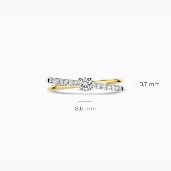 Blush Blush Ring LG1060B/54 14k Bi-color Goud met 0.14crt en 0.14crt H SI Labgrown Diamant Maat 54