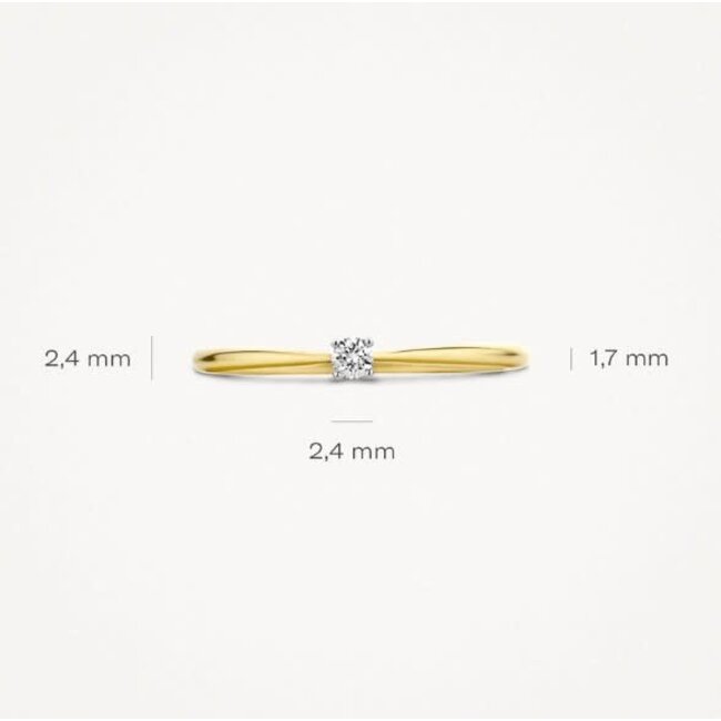 Blush Blush Ring 1621BDI/54 14k Geelgoud met 0.06ct Diamant Maat 54