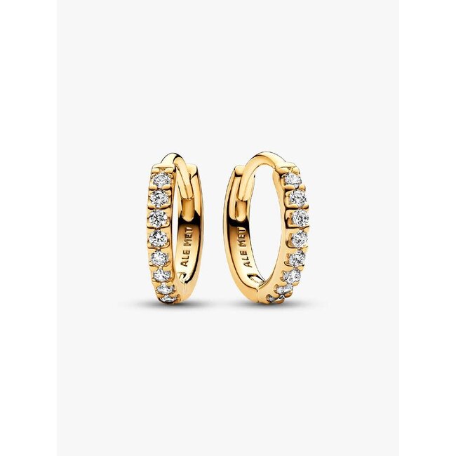 Pandora Pandora Oorbellen 263015C01 Zilver 14k Geelgouden Plating met Zirkonia 11mm
