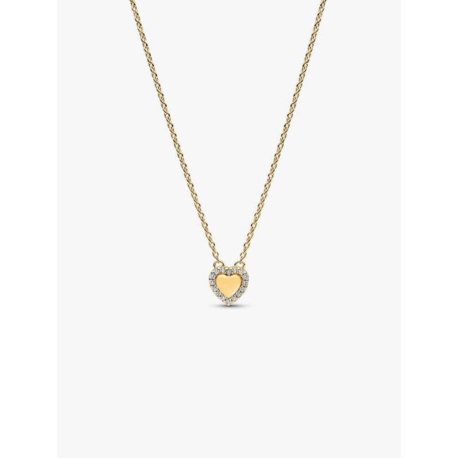 Pandora Pandora Collier 364364C01-45 Zilver met Geelgouden Plating met Hart met Zirkonia 45cm