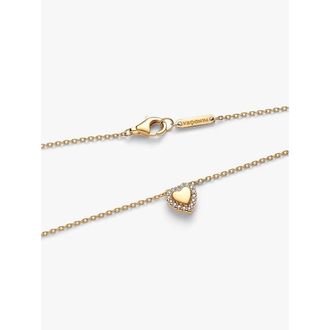 Pandora Pandora Collier 364364C01-45 Zilver met Geelgouden Plating met Hart met Zirkonia 45cm