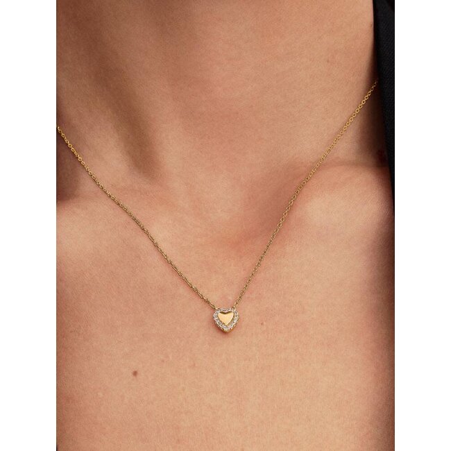 Pandora Pandora Collier 364364C01-45 Zilver met Geelgouden Plating met Hart met Zirkonia 45cm