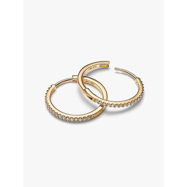 Pandora Pandora Oorbellen 264652C01 Zilver met Geelgouden Plating met Zirkonia 22mm