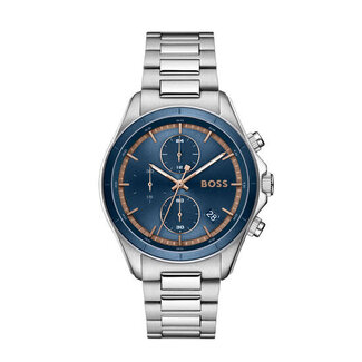 BOSS Boss Horloge HB1514336 Bosslatic Staal Chronograaf Quartz met Blauwe Wijzerplaat 42mm