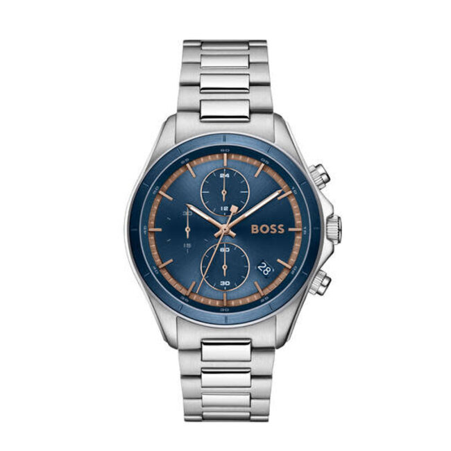BOSS Boss Horloge HB1514336 Bosslatic Staal Chronograaf Quartz met Blauwe Wijzerplaat 42mm
