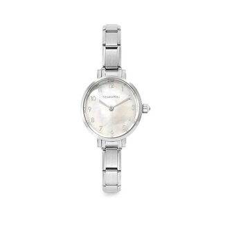 Nomination Nomination Horloge 076038-008 Paris met Stalen Zilverkleurige Band Mother of Pearl Wijzerplaat 26x28mm