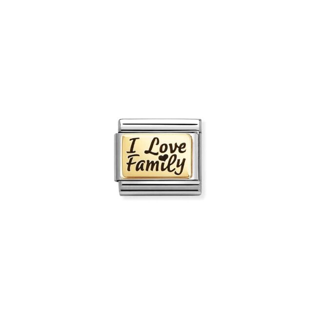 Nomination Nomination Schakel 030166-69  Composable Classic Staal met 18k I Love Family