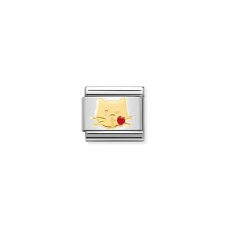 Nomination Nomination Schakel 030272-45 Composable Classic Staal met 18k Geelgouden Cat Kiss