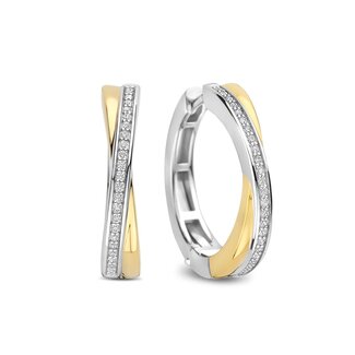 Ti Sento Milano Ti Sento Oorbellen 78099ZY Zilver met Geelgouden Plating met Zirkonia