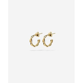 Buddha to Buddha Buddha to Buddha Oorbellen 537GV Katja Twist Zilver met Geelgouden Plating